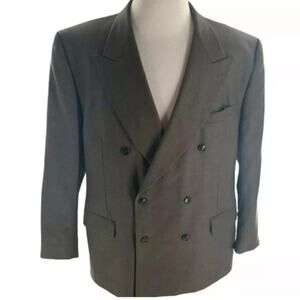 Paulo Solari Men's Double Breasted 100% Pure Wool Suit Jacket Blazer Size 48R